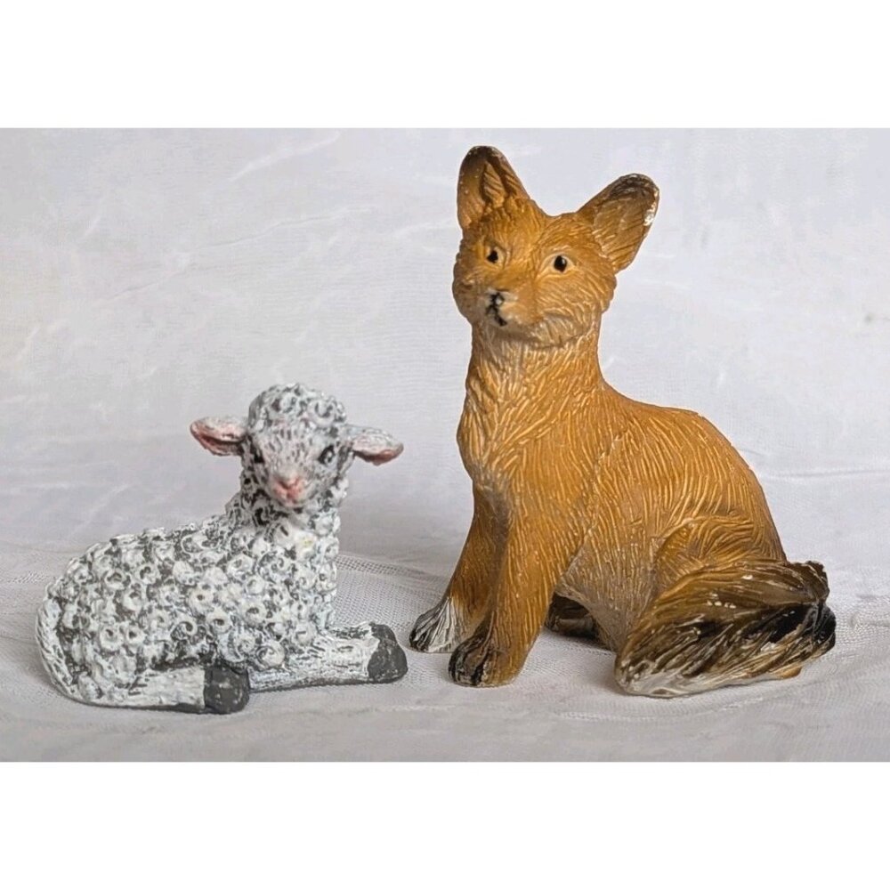 5 Miniature Fairy Garden Figurines Fox Lamb Fairies Animals Cottagecore Set READ - Picture 13 of 16